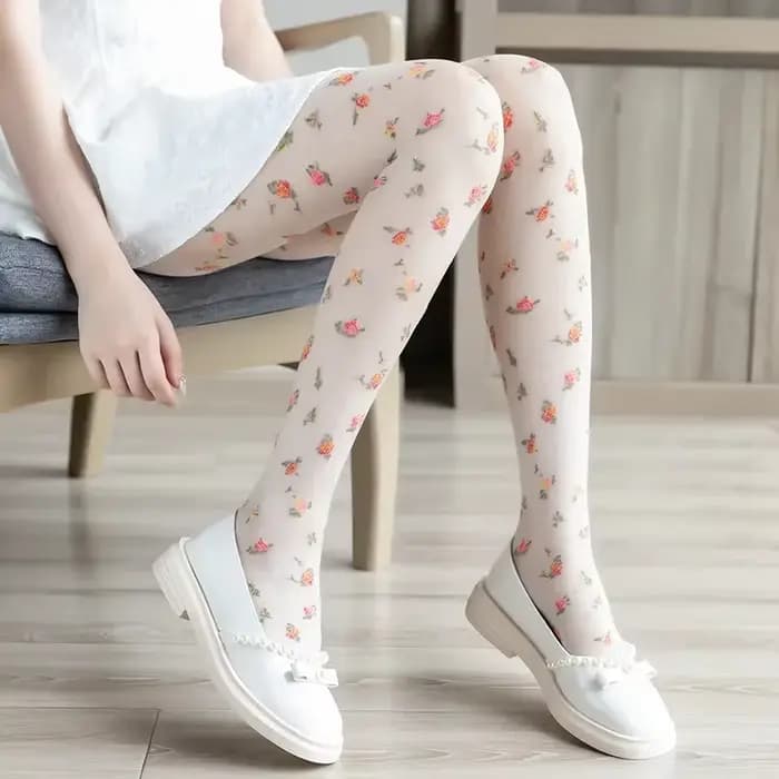 Collants à imprimé floral pour femmes