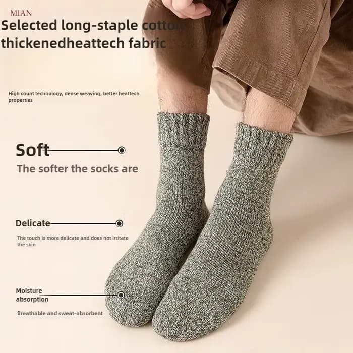 5 paires de chaussettes thermiques en éponge pour hommes