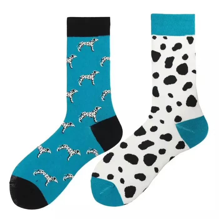 Chaussettes Harajuku pour hommes avec impression drôle AB asymétrique mode