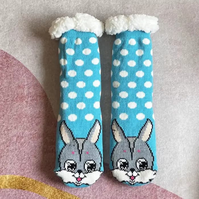 Chaussette thermique en peluche pour femme, chaussette moelleuse floue, chaussette de sol pour femme, cadeau de Noël, chaud, non ald, sommeil à la maison, doux, flamant rose, hiver