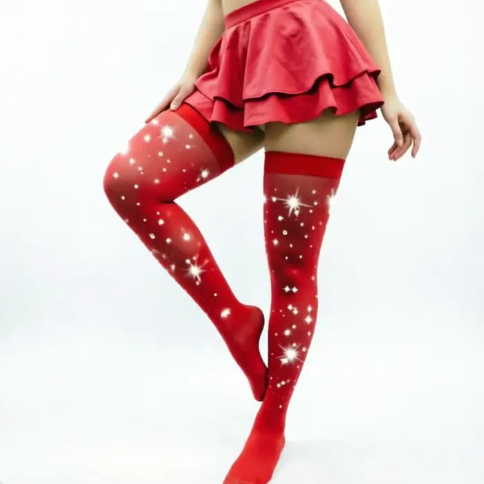 Chaussettes scintillantes beiges en velours brillant avec strass pour femmes – Collants chauds sexy et élégants en vert