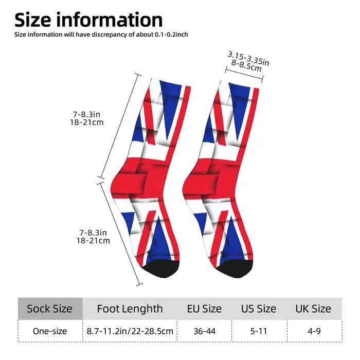Chaussettes personnalisées drapeau Union Jack du royaume-uni pour hommes et femmes