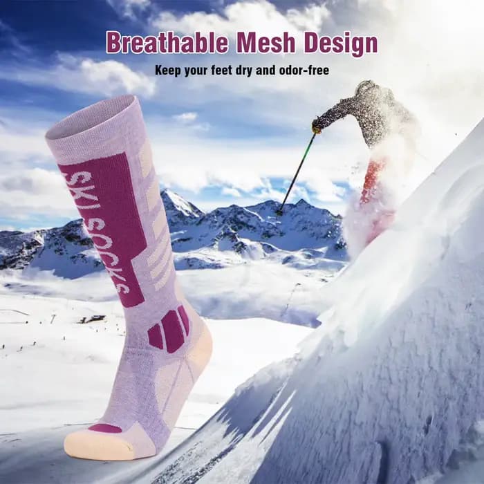 Chaussettes hautes thermiques en laine mérinos pour femmes