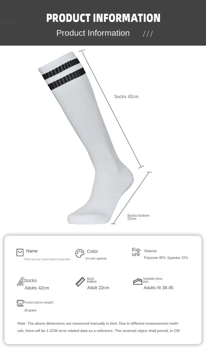 Chaussettes de Football Professionnelles pour Enfant et Étudiant