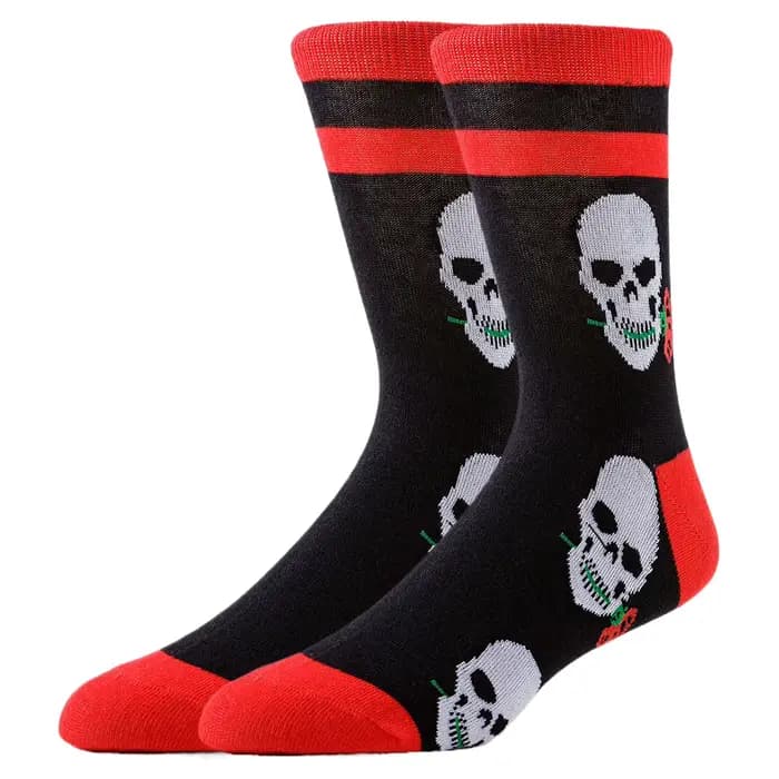 Hommes femmes tube chaussettes sport misfits crâne rose concepteur nouveauté créative drôle heureux style de rue