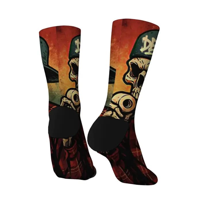 Harajuku rétro gothique crâne rue mode chaussettes nouveauté tendance Hip Hop équipage