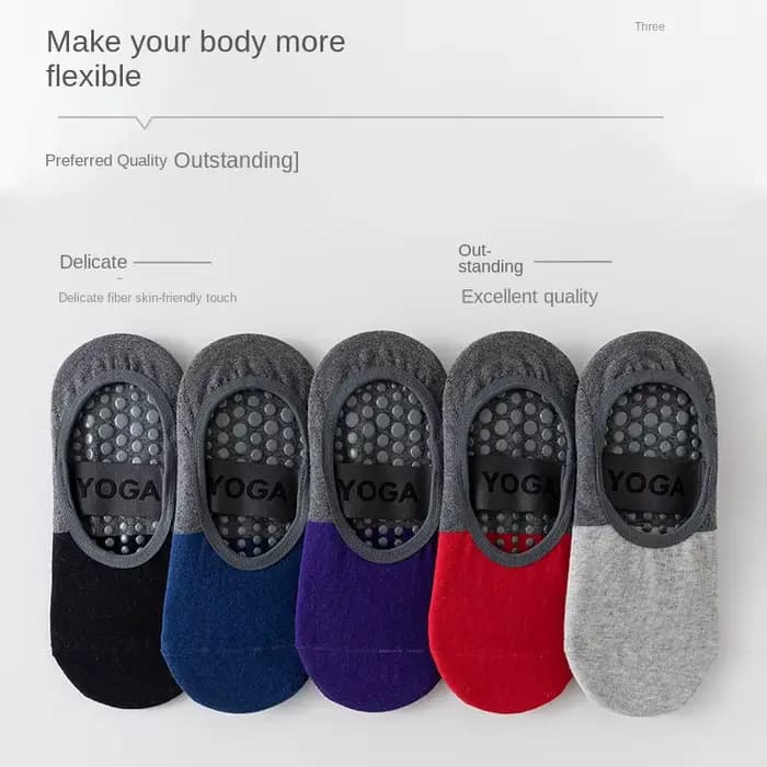 1 paire de chaussettes Pilates couleur patchwork pour femmes