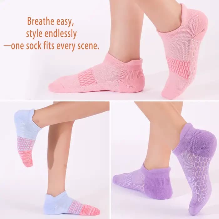 3 paires de chaussettes de course antidérapantes pour femmes