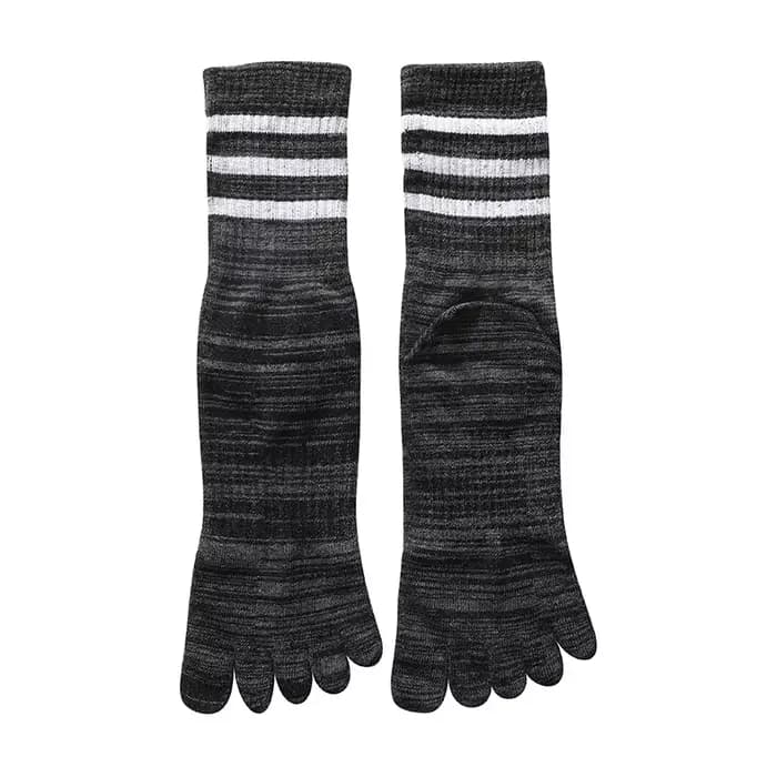 100 coton hommes orteil chaussettes été rayé contraste