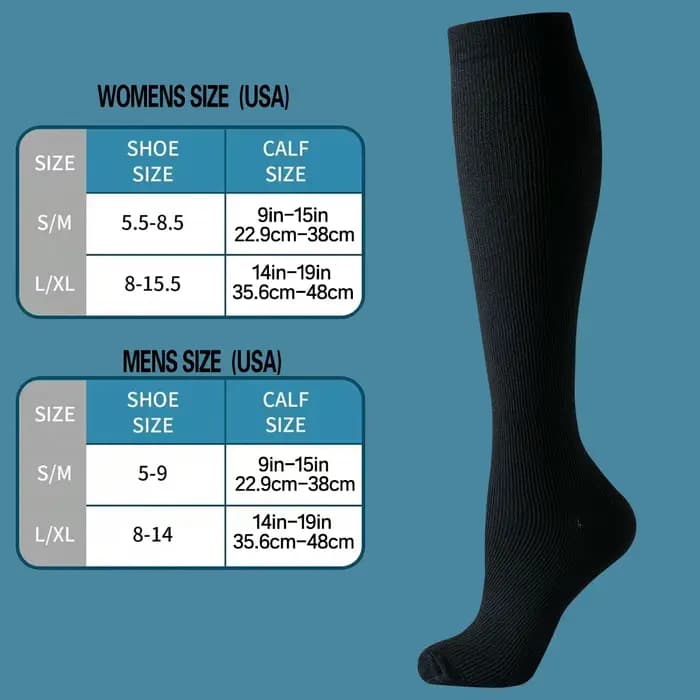 6 paires de chaussettes de Compression de couleur unie