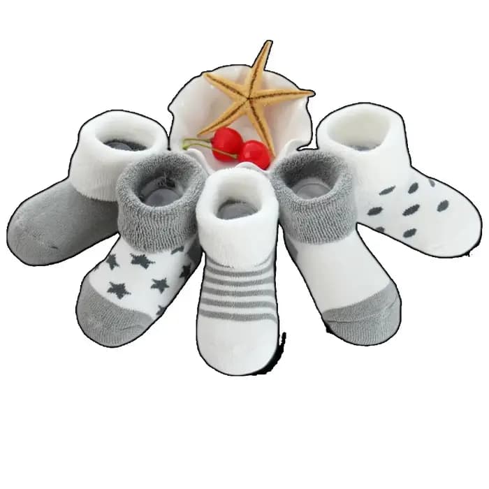5 paires de chaussettes antidérapantes pour bébés de 0 à 3 ans