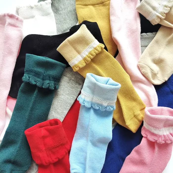 Chaussettes hautes pour enfants, chaussettes longues plates pour bébés filles et garçons, en coton doux, couleur unie, bas pour enfants de 0 à 7 ans, nouvelle collection