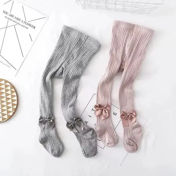 Collants à nœud papillon mignon pour filles tricoté coton hiver filles collants taille haute enfants collants bébé fille enfant en bas âge collants