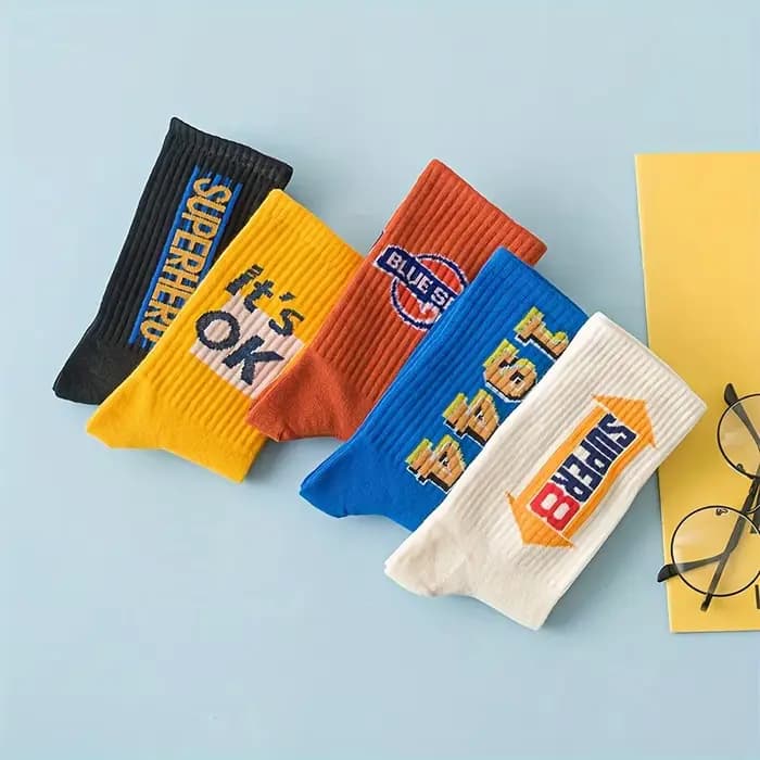 10 paires de chaussettes de skateboard Street Boy à la mode et tendance