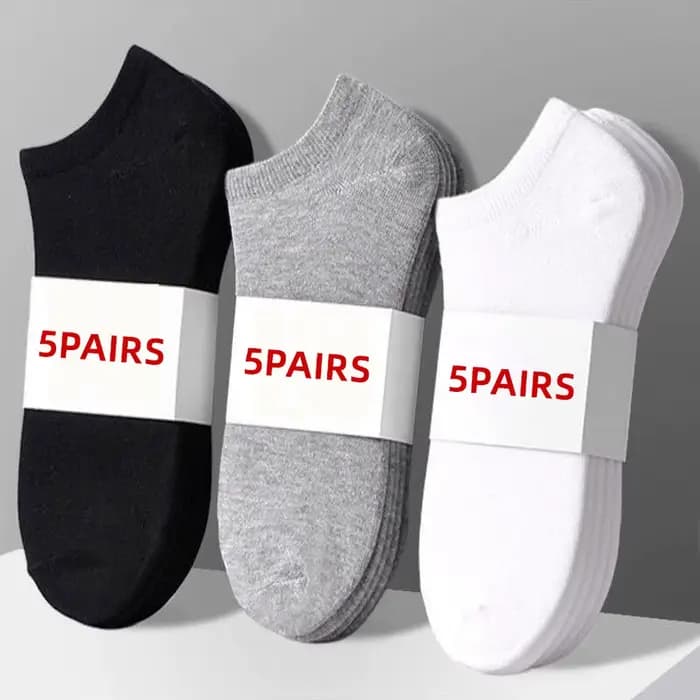 5 paires de chaussettes bateau unisexes décontractées