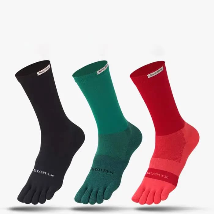 Chaussettes de sport en coton à cinq doigts pour hommes