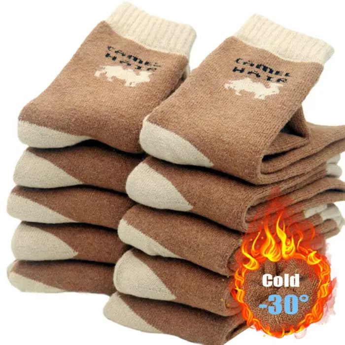 Chaussettes épaisses en laine de chameau douce, chaussettes en peluche décontractées, chaussettes d'hiver chaudes, mode, 1 paire