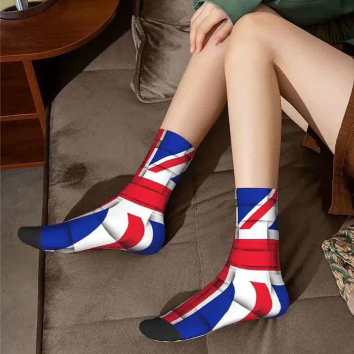 Chaussettes personnalisées drapeau Union Jack du royaume-uni pour hommes et femmes