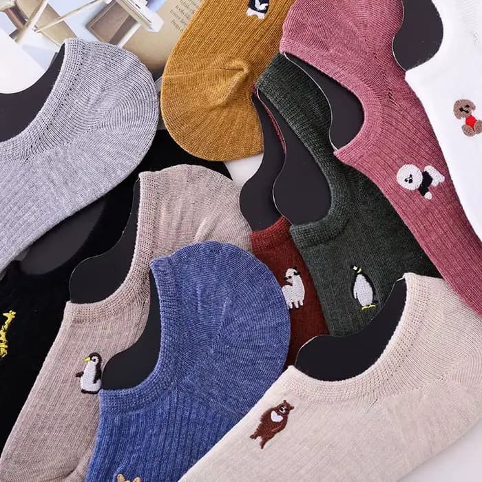 5 paires de 10 pièces printemps mode chaussettes femmes dessin animé animal broderie coton