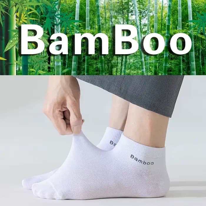 5 paires de chaussettes de cheville en Fiber de bambou pour hommes