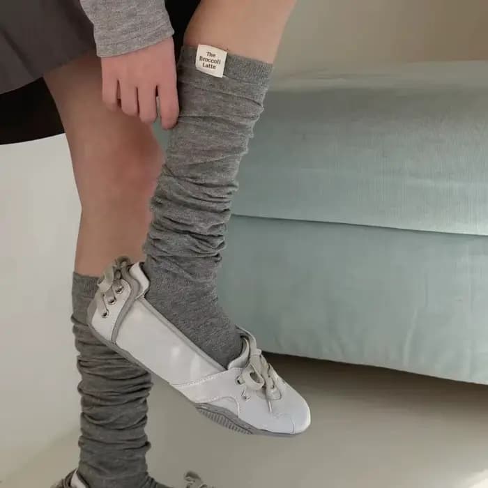 Chaussettes longues en maille respirante pour femme