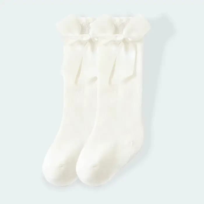 Bébé Bow chaussettes printemps automne nouveau-né fille étudiant princesse chaussettes enfants rouge coton mi chaussettes infantile enfant en bas âge fille vêtements