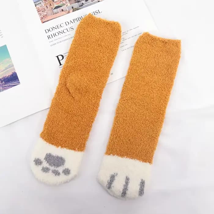 Kawaii dessin animé chaussettes pour femmes mignon 3d chien chat patte motif femme chaud drôle