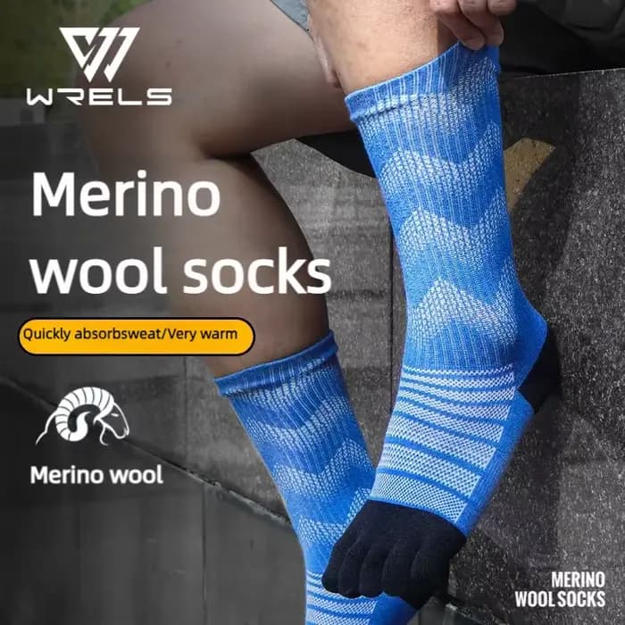 WRELS chaussettes thermiques en laine mérinos pour hommes évacuant l'humidité épaissir chaud Ski randonnée amorti