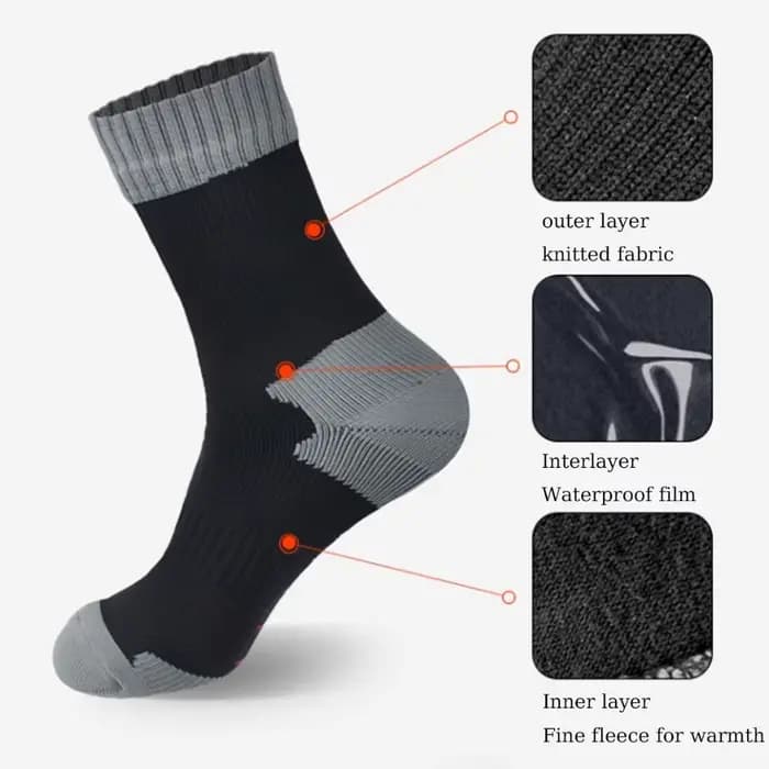 WRELS chaussettes imperméables Sports de plein air randonnée Wading Camping Trekking hiver ski chaussette chaude respirant chaussettes imperméables