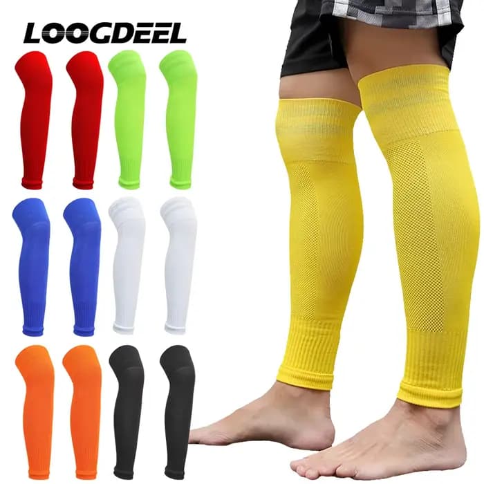 Loogdeel 1 paire de chaussettes de Football manches de mollet Protection des genoux pour adultes