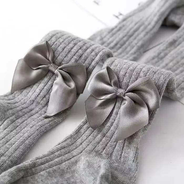 Collants à nœud papillon mignon pour filles tricoté coton hiver filles collants taille haute enfants collants bébé fille enfant en bas âge collants
