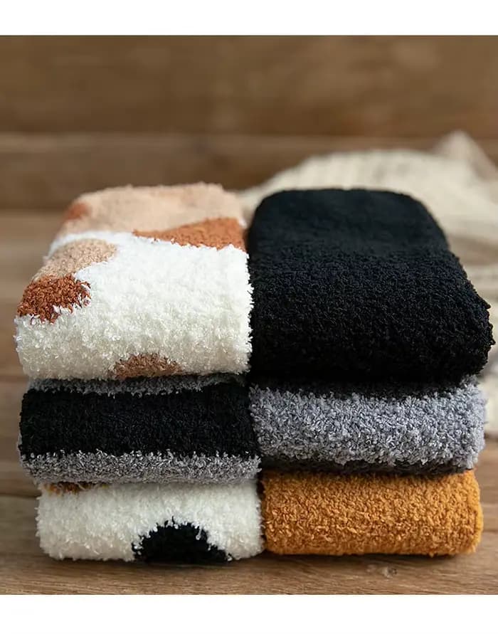 Chaussettes en velours de corail pour femmes et filles