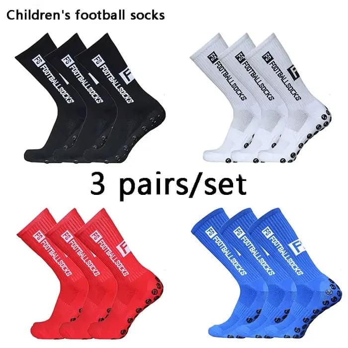 3 paires de chaussettes de football respirantes pour enfants et jeunes