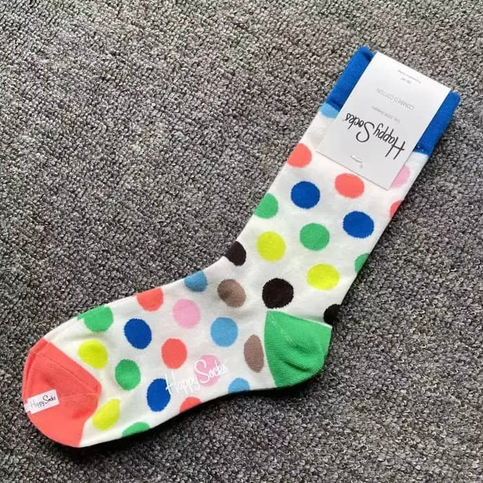 Happy-Chaussettes de sport en coton pour hommes et femmes