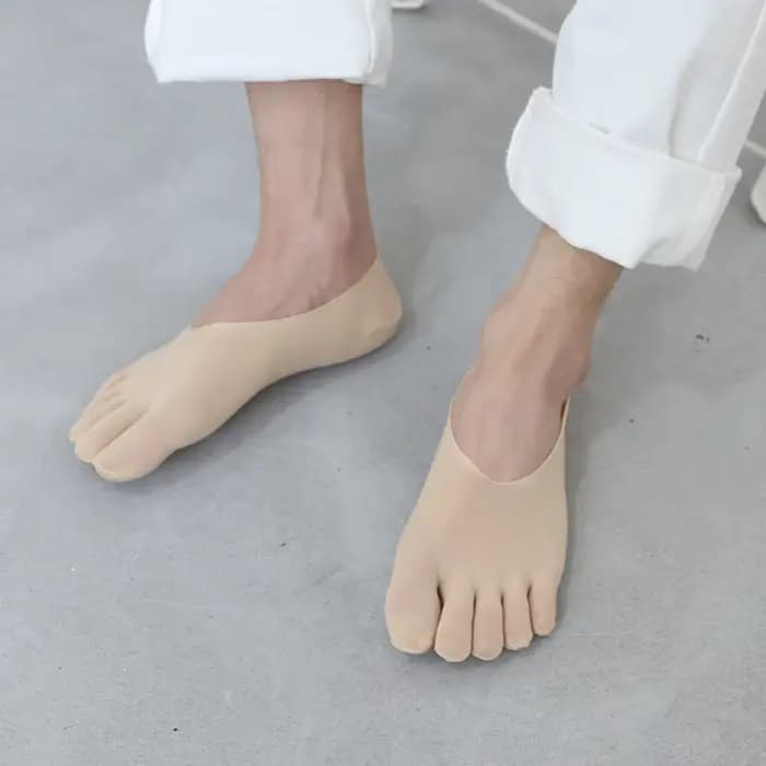 Chaussettes simples transparentes à cinq doigts pour hommes
