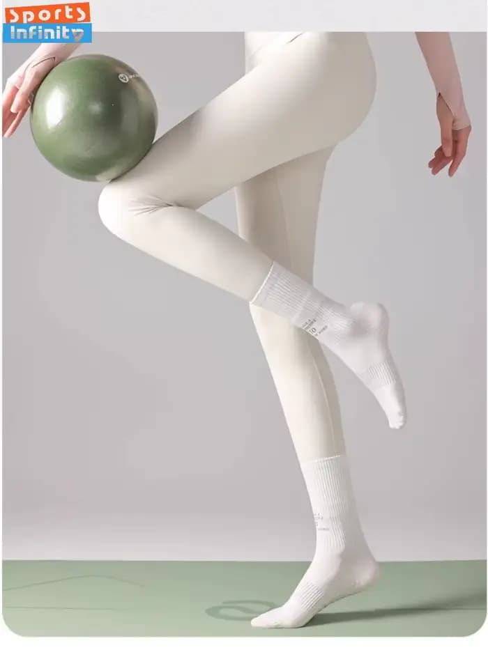 Chaussettes de Yoga à Tube moyen antidérapantes pour femmes