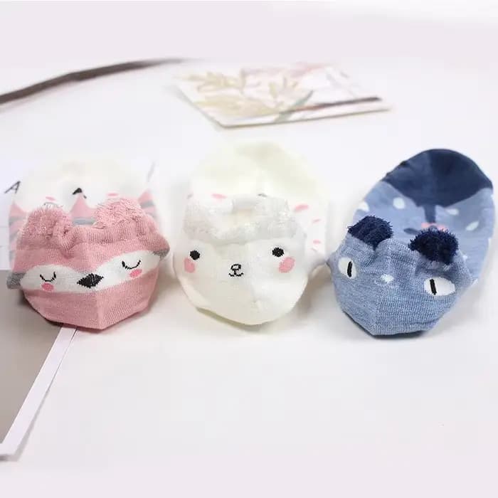 Kawaii Harajuku dessin animé femmes chaussettes coton Invisible chaussette mignon Animal stéréo oreille fille cheville