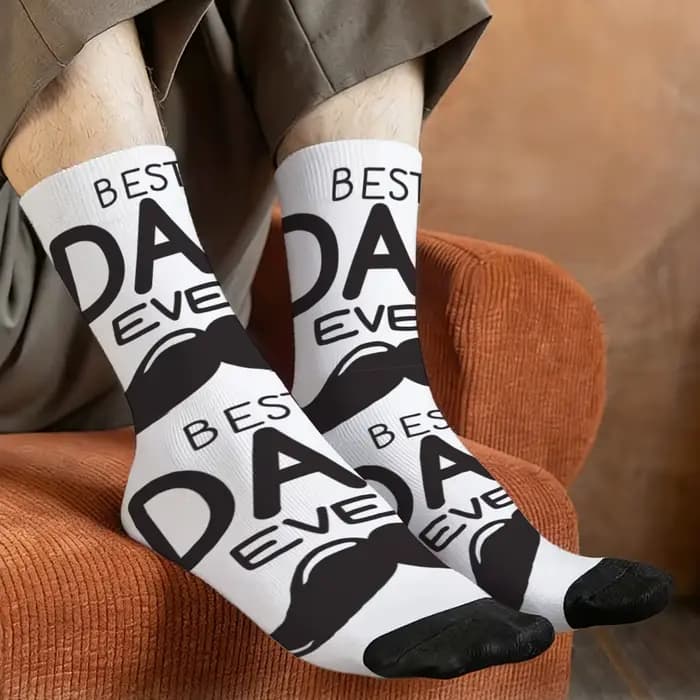 Chaussettes mi-mollet imprimées sur le thème de la fête des pères