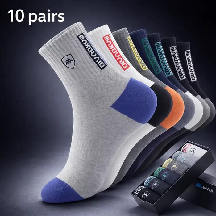 5 paires de chaussettes de sport respirantes en fibre de bambou pour hommes