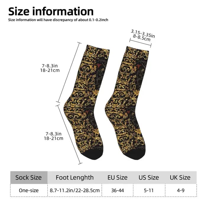 Chaussettes Renaissance dorées Transitions bas gothiques Couple
