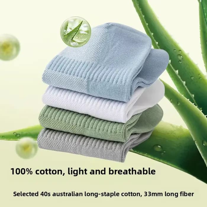 Chaussettes courtes antidérapantes pour hommes 100% coton antibactériennes