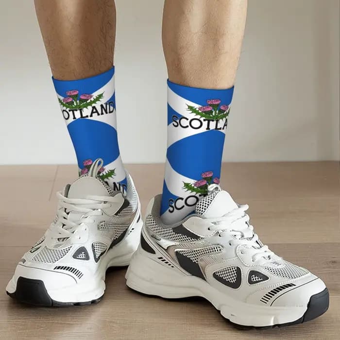 Ecosse Saltire drapeau écossais St Andrews croix et chardon chaussettes Harajuku bas toutes saisons