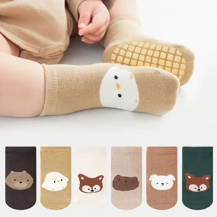 6 paires de chaussettes antidérapantes d'intérieur pour nouveau-nés. Convient aux