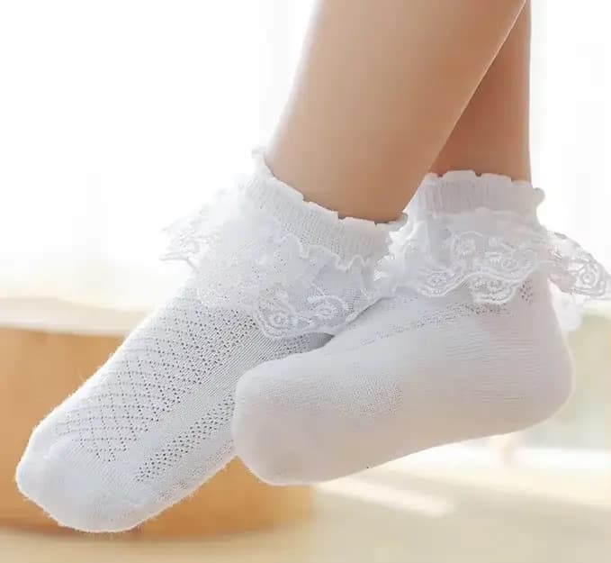 Filles dentelle à volants princesse maille chaussettes infantile bébé enfants chaussette courte