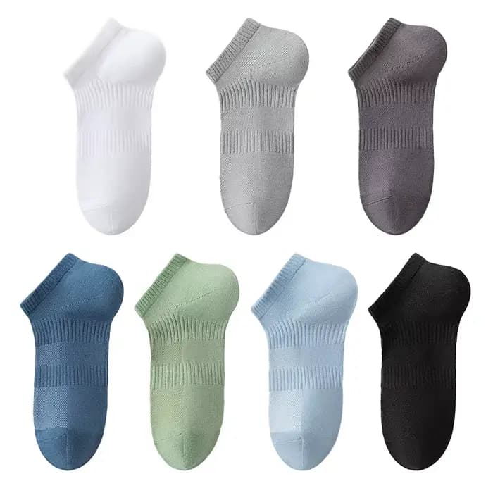Chaussettes courtes antidérapantes pour hommes 100% coton antibactériennes