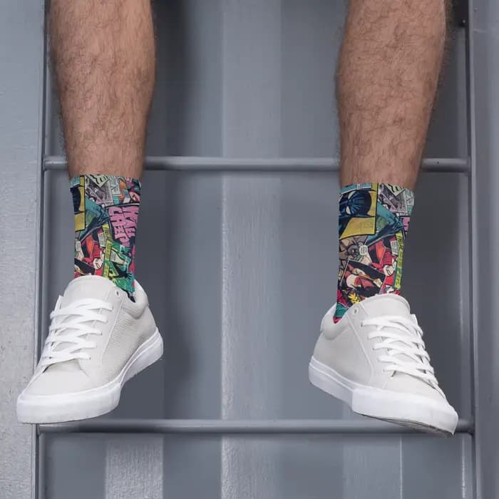 Harajuku Hip Hop rétro bande dessinée impression chaussettes nouveauté heureux drôle équipage