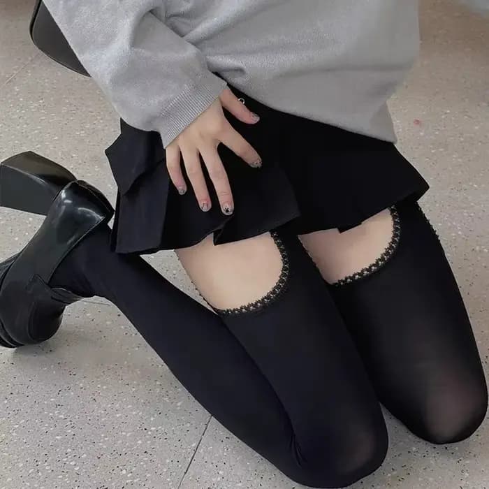 Collants en velours à larges bandes pour femmes
