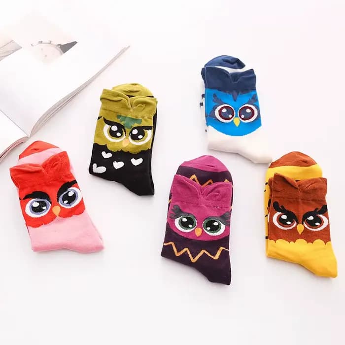 1 paire dessin animé hibou mignon filles chaussette Kwaii drôle mode