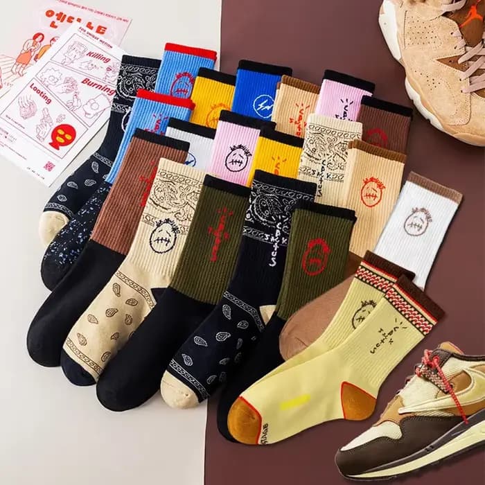 Nouvelles chaussettes pour hommes Hip-hop rue Skateboard Cactus Jack Skate Crew