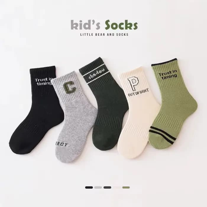 5 paires lettre sport enfants garçons chaussettes à la mode Cool mignon vitalité confortable doux respirant chaussettes pour enfants garçons filles